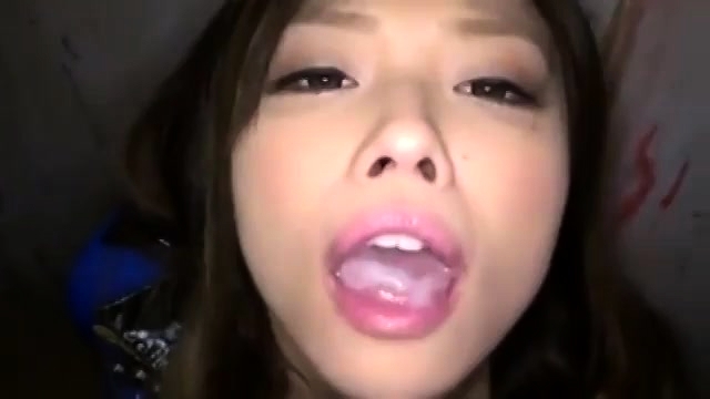 Japan Girl Facial - Nasty Japanese Girl Takes A Heavy Load Of Cum In Her Mouth ...