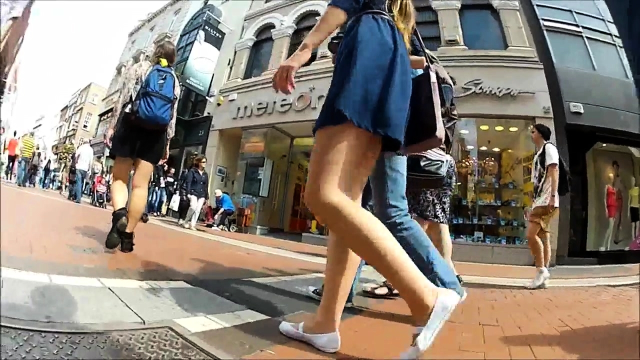 Beautiful European Teen With Wonderful Legs Voyeur Upskirt Video at Porn